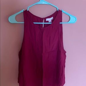 Magenta blouse, semi open back